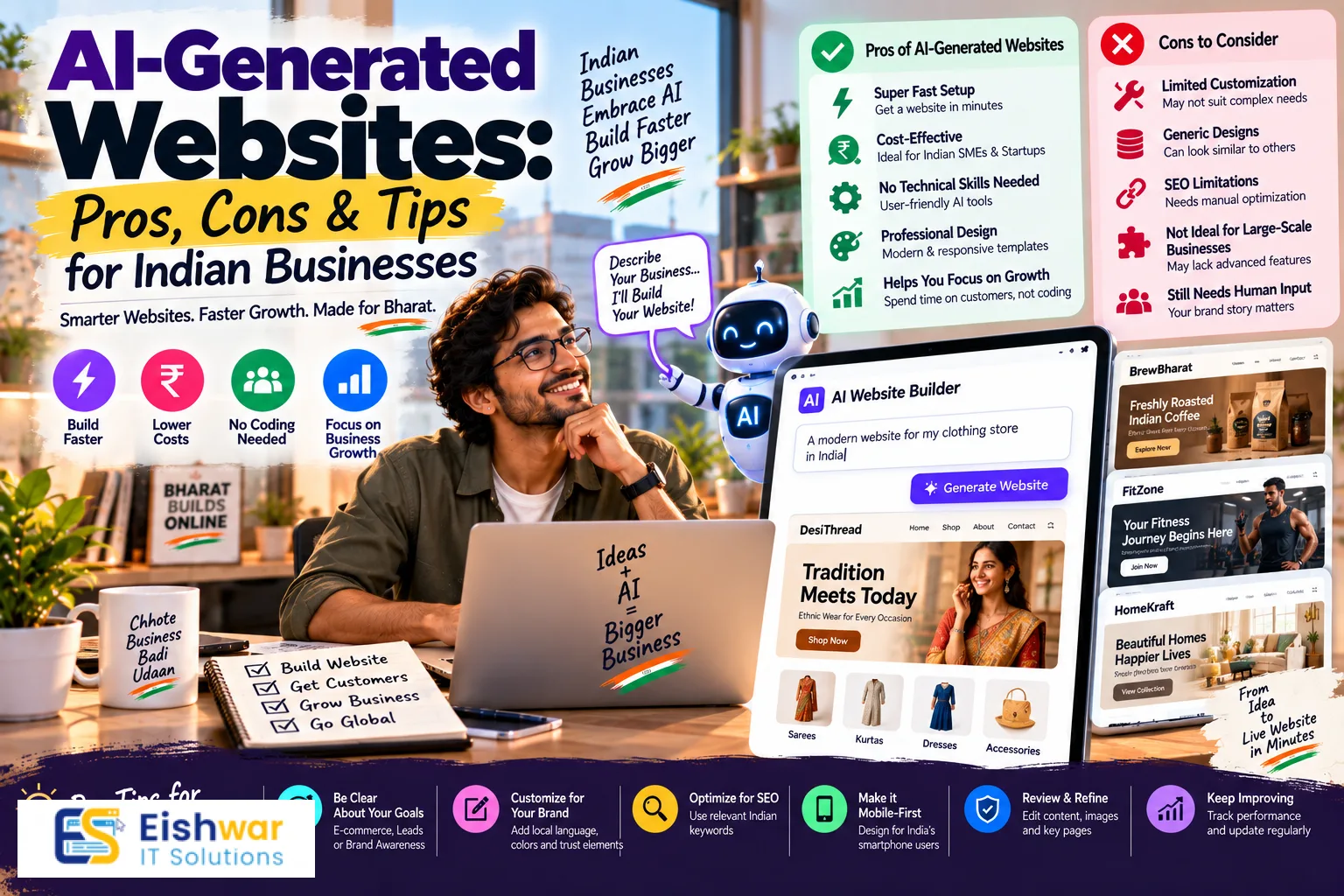 AI-Generated Websites: Pros, Cons & Tips for Indian Businesses