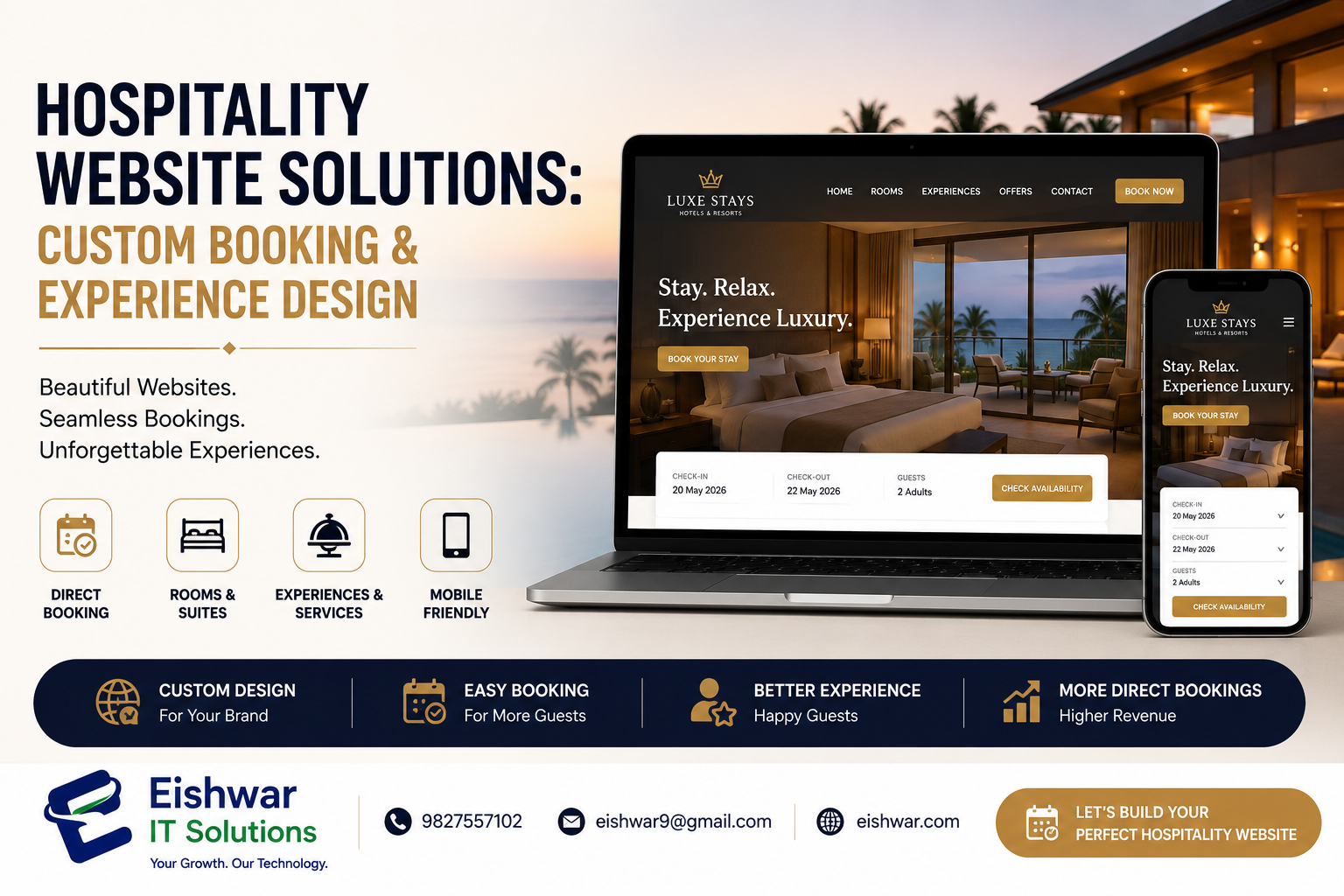 Hospitality Website Solutions: Custom Booking & Experience Design for 