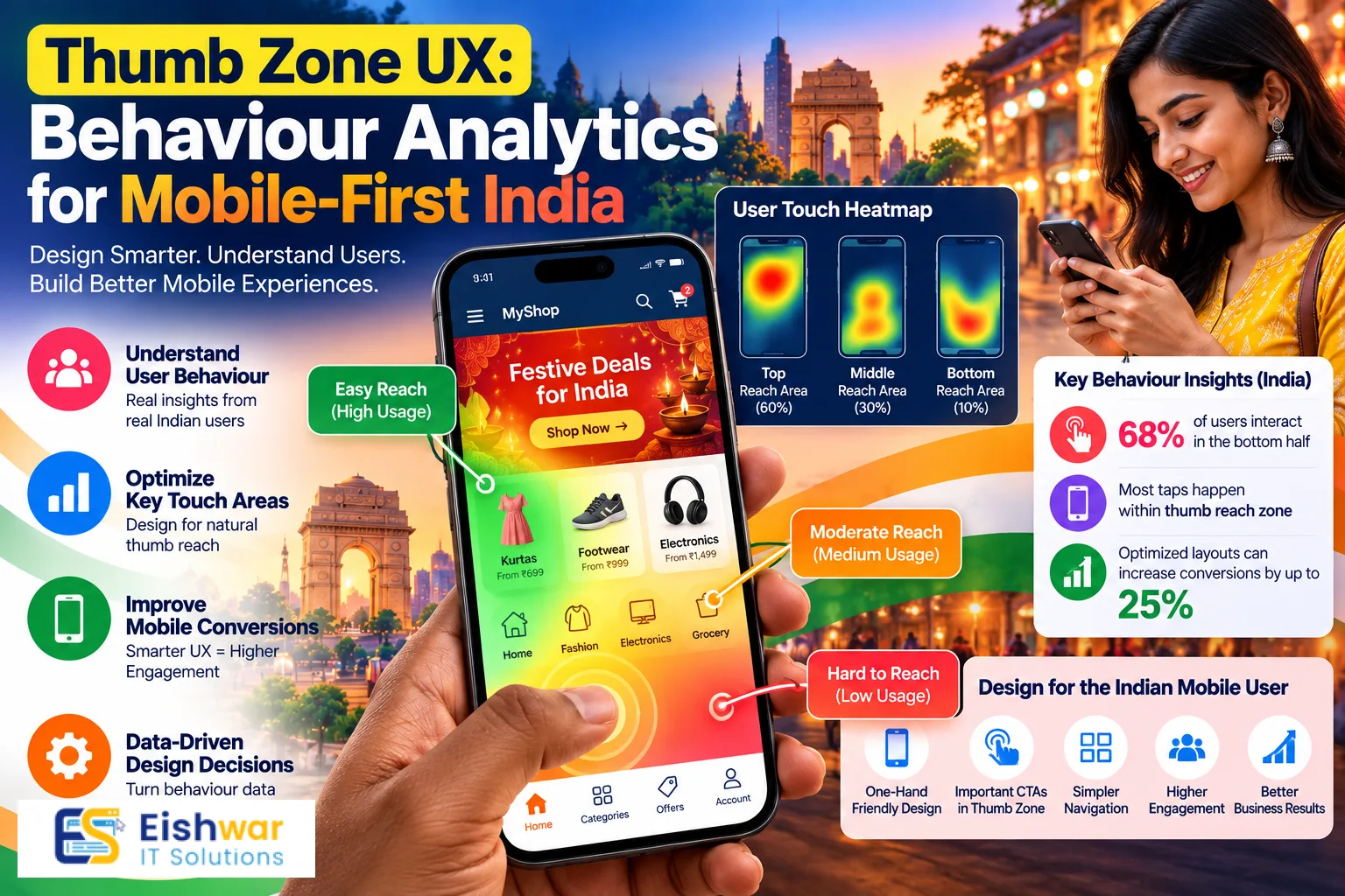 Thumb Zone UX: Behaviour Analytics for Mobile-First India